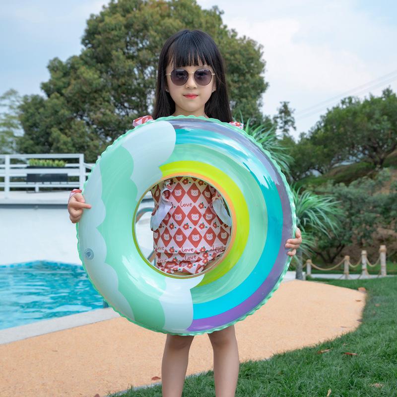 Childrens Adult And Cartoon Rainbow Cloud Inflatable Swimming Circle Toy Water