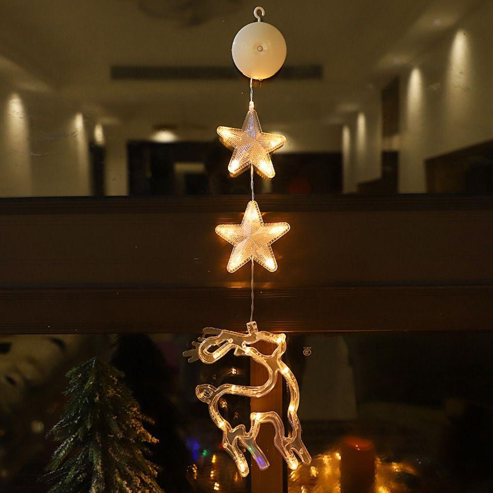 Snow Stars Christmas Tree Pendants House Decorative Suction Cup Lamp Led Christmas Decor  Home