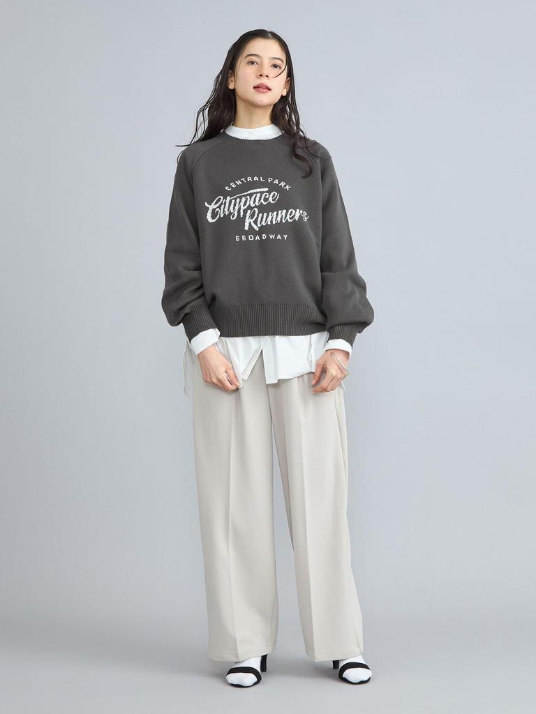 Cohen Message Logo Jacquard Knit 76306420188 1970 L DK.GRAY(19)