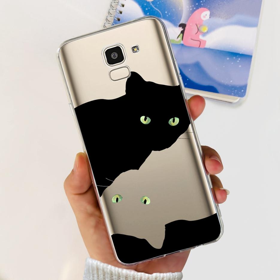 For Samsung Galaxy J6 2018 Case SM-J600F Stylish Painted Cover Clear Silicone Soft TPU Phone Case For Samsung J6 Plus J6+ Bumper