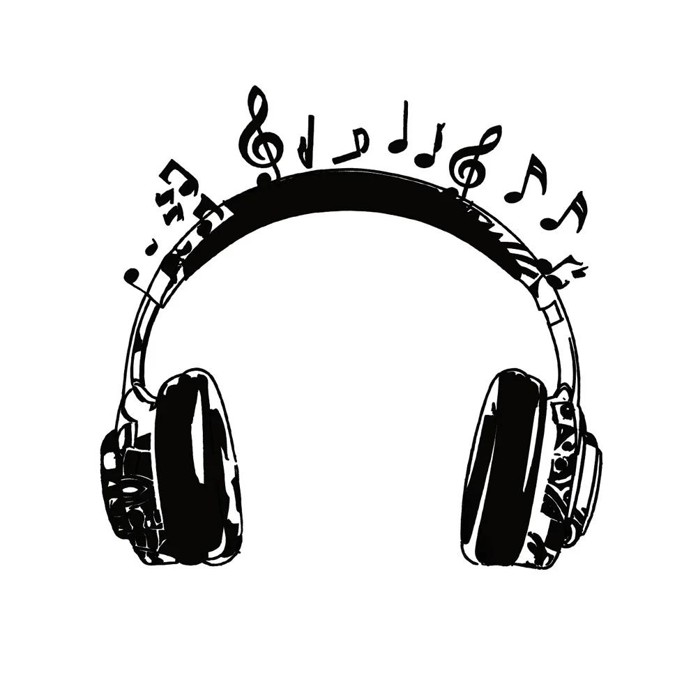 

Self Adhesive Anti Dirt Earphone Music Wall Sticker No Easily Faded Game Room Switches Home Room Decoration Stickers чёрный