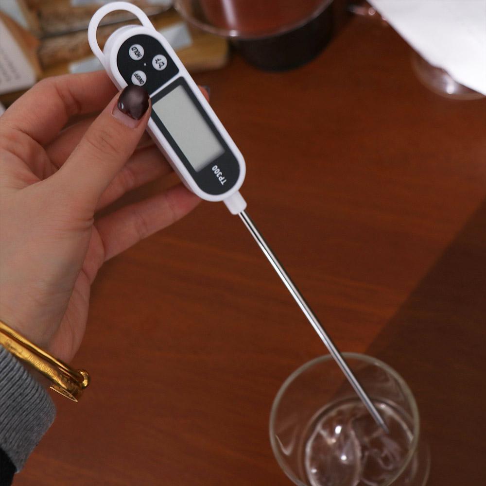 Electronic Display Digital Food Thermometer Stainless Steel Long Probe Food Probe Meat