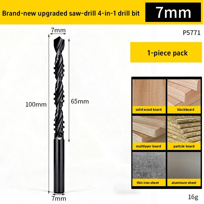 HSS Universal Drill Bit For Drilling Reaming Woodworking Electric Drill Serrated Drill Cutting In Wood Metal Versatile 4 In 1