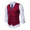 Gilet Gilet da Uomo Moda Colore Unico Monopetto Business Casual