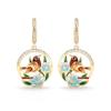 Huitan Fancy Bird Design Enamel Dangle Earrings for Women Creative Bride Wedding Earrings 2022 New Trendy  Drop Shipping