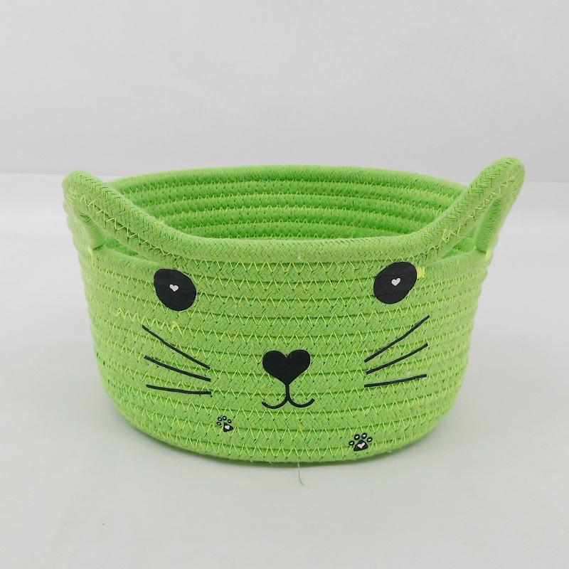 Woven Cotton Rope Storage Basket for Snacks and Desktop Organization