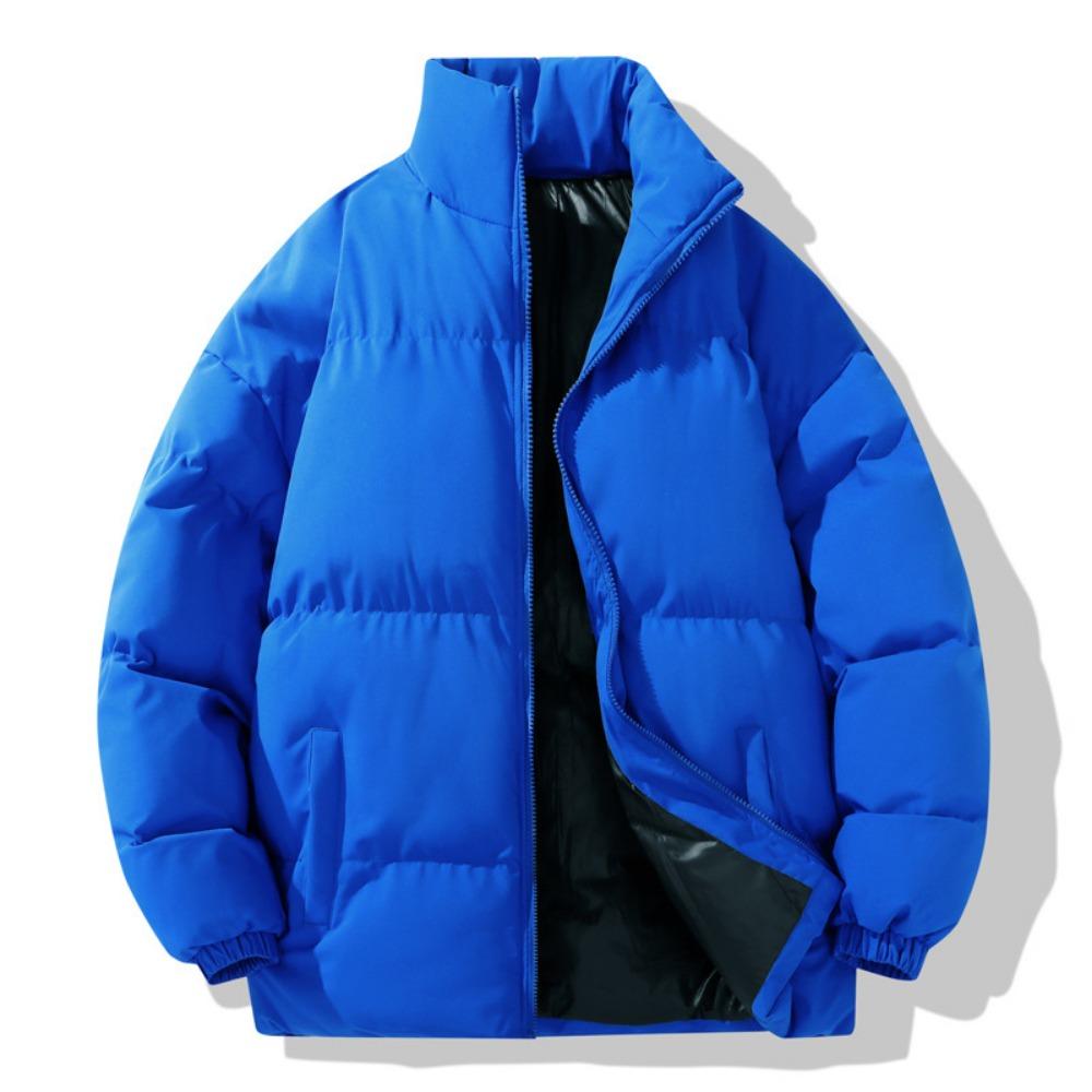 2025 New Winter Men's Stand-up Collar Solid Color Loose Bread Clothes Couple Cotton Clothes Jacket Warm Windproof and Cold Women