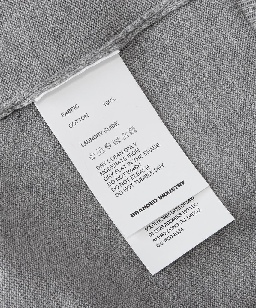 Beulaendideu Solid V-Neck Half Knit [Melange Gray]