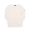 SainT James Unisex Long Sleeve T shirT Minkwire Modern sTripe 9858 naTurel Neige
