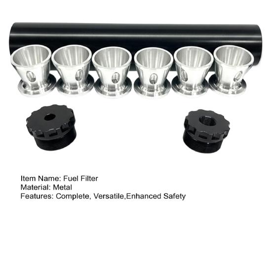 Brandstoffilter 1/2x28 Aluminium Brandstoffilter Kit Compleet Veelzijdig Oplosmiddelfilter Val met Meerdere Eindkappen Zwart Industriële Kwaliteit Corrosiebestendig
