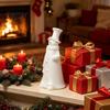 DIY White Ornament for Painting 3D Printed Smiling Snowman Statue Christmas Decor, Minimalist Tall Blank Figurines Art Projects Tabletop Figurine,