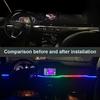 Car Ambient Lights Universal LED Symphony RGB Atmosphere Lamp 64 Colors Acrylic Strip APP Control Remote for Tesla Model 3 Y S X