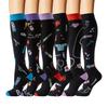 6 Pairs Mid Calf Compression Socks Sports Hiking Basketball Office Worker Calf Protection Stockings Varicose Vein Nurse Socks