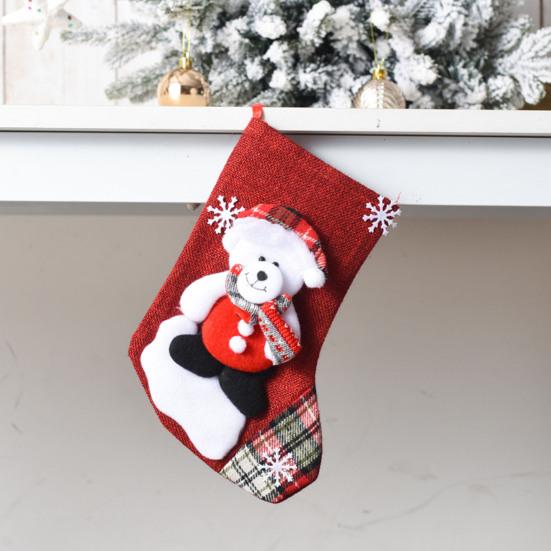 Yousheng Christmas Stockings Large Plush 3D Santa Snowman Reindeer Bear Hanging Stockings for Mantel Tree Fireplace Holiday Party Decor