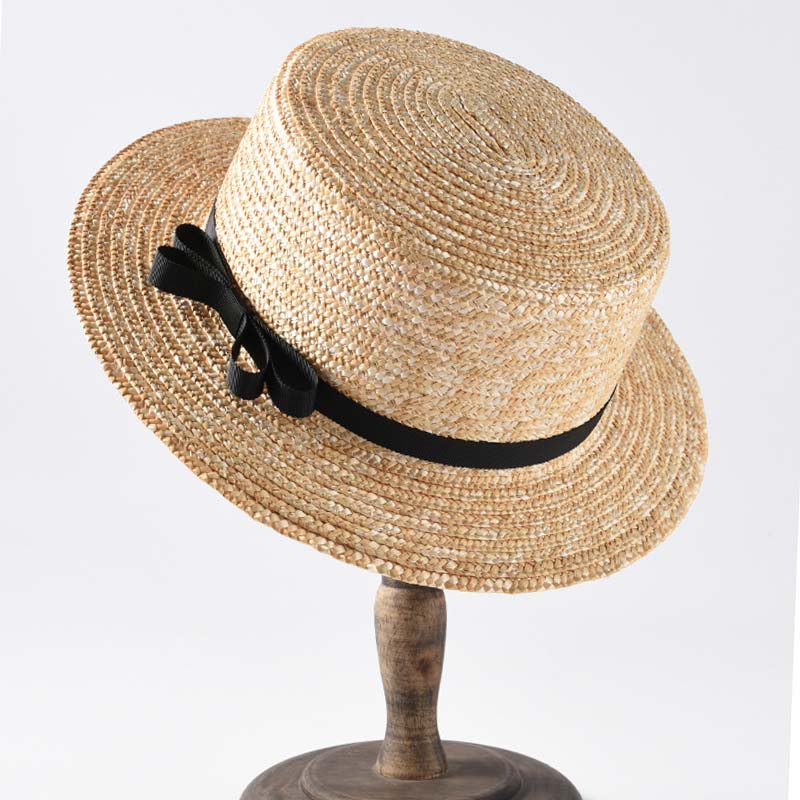 sale Top Quality Classical Summer Beach Hat Wide Brim Straw Boater Canotier Sun Hats for Women 56-58cm