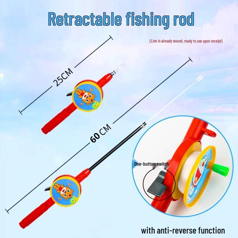 Children's Cartoon Handheld Fishing Rod and Dynamic Kite Pole Set