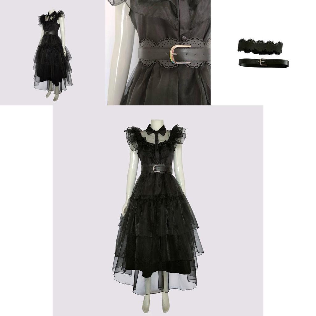 Addams Family Wednesday Costume Anime Ball Women Uniform Outfit Dress Suit