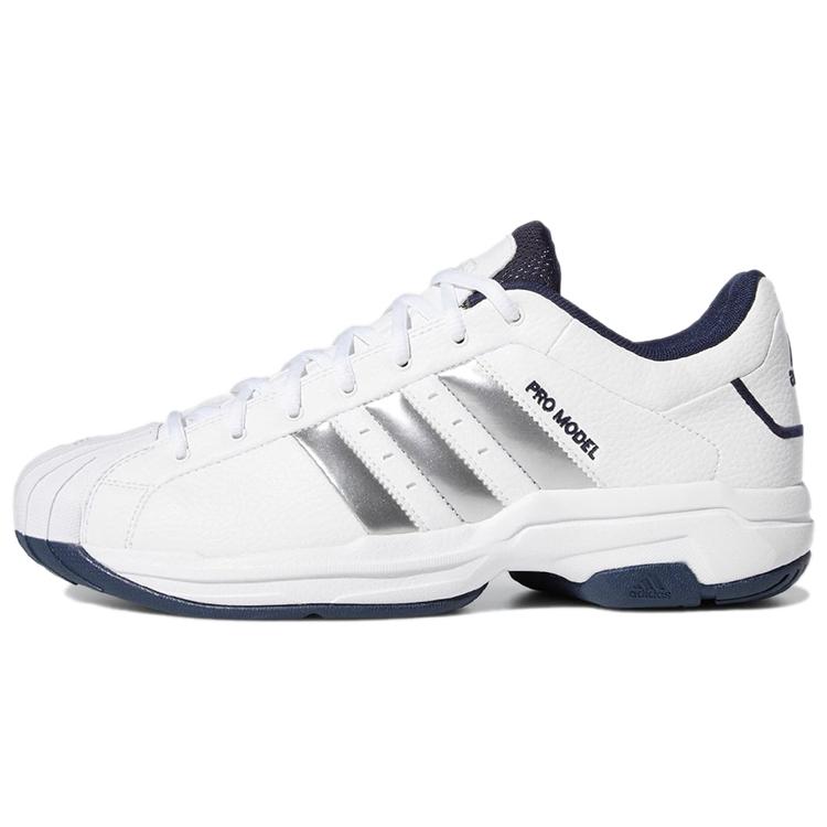 New Adidas Pro Model 2G Low 'White Silver Metallic Navy' H68051