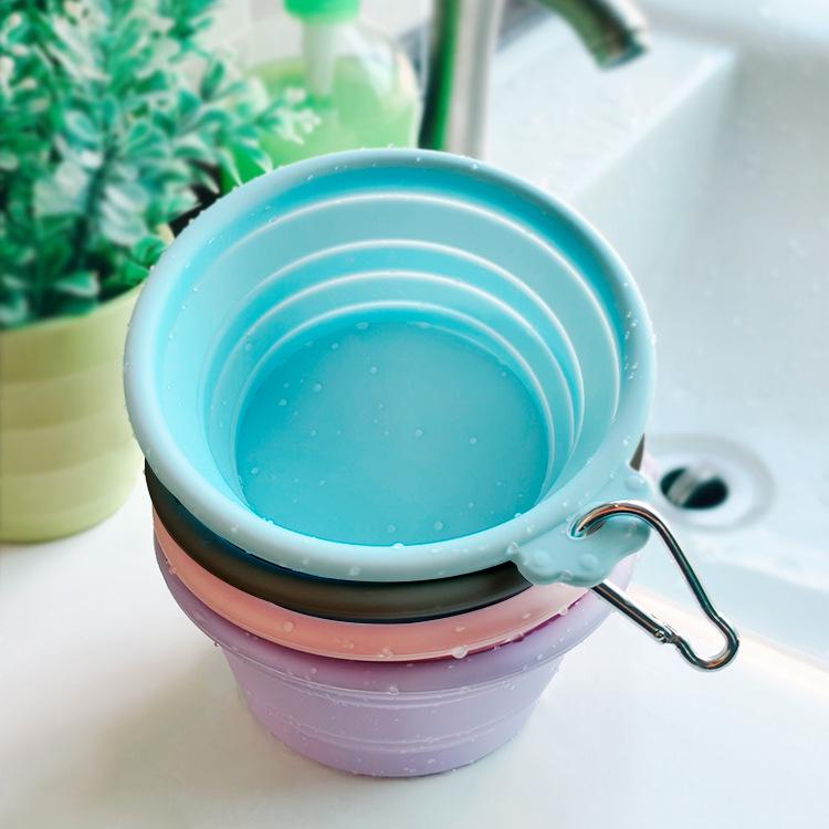Collapsible Silicone Pet Food & Water Bowl for Cats and Dogs - Portable and Foldable for Outdoor Use