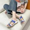2025 Summer Open Toe Women’s Plus Size Slippers String Bead Round Toe Mixed Colors Wedges Sandals for New Daily Casual Slippers