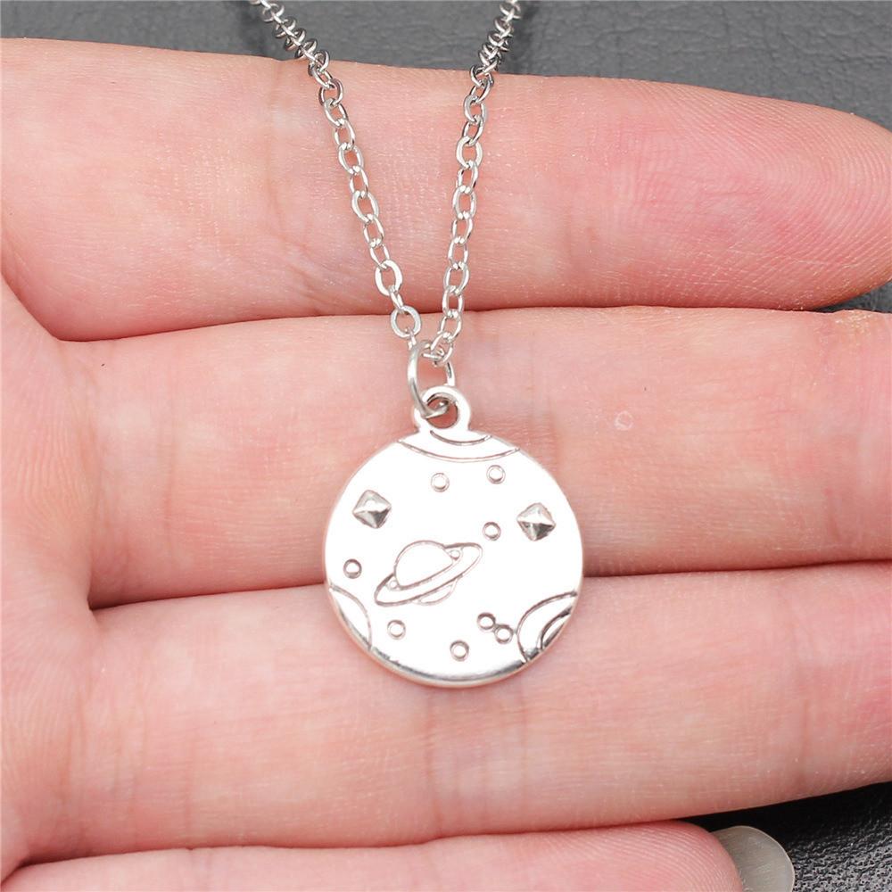 Halskette am Hals 43cm Kette Raumfahrt Reise Kinderschmuck Materialien QN066