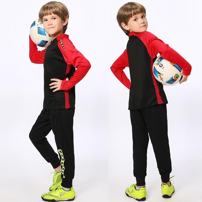Long-sleeved Football Training Jersey Set, Children's/adult Autumn and Winter Game Jersey, Half-zip Sports Jersey Printing