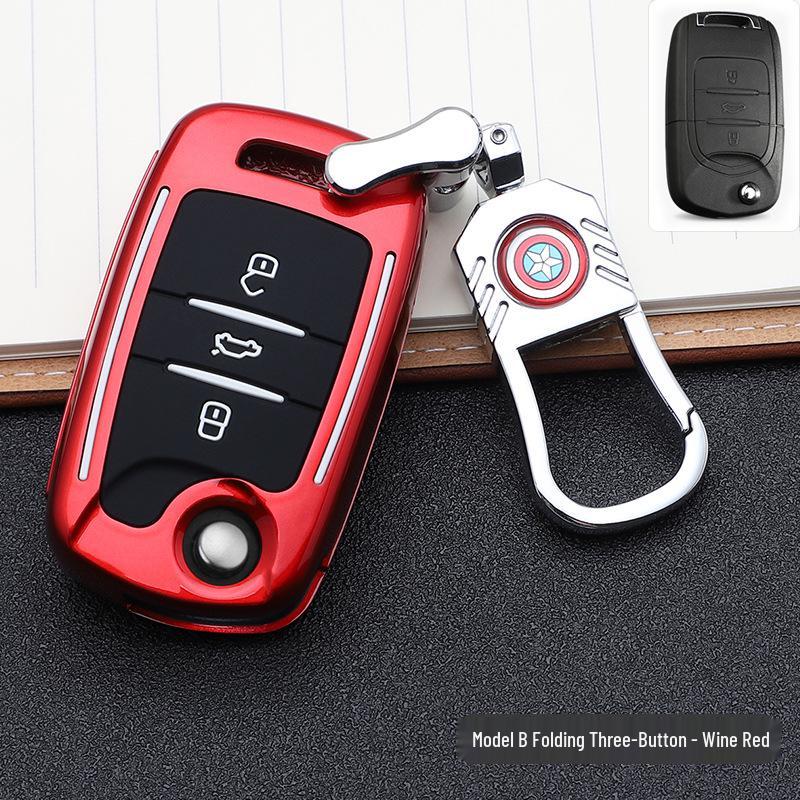 Baojun-Marvel Car Key Pouch: Stylish Buckle Remote Shell & Personalized Decoration