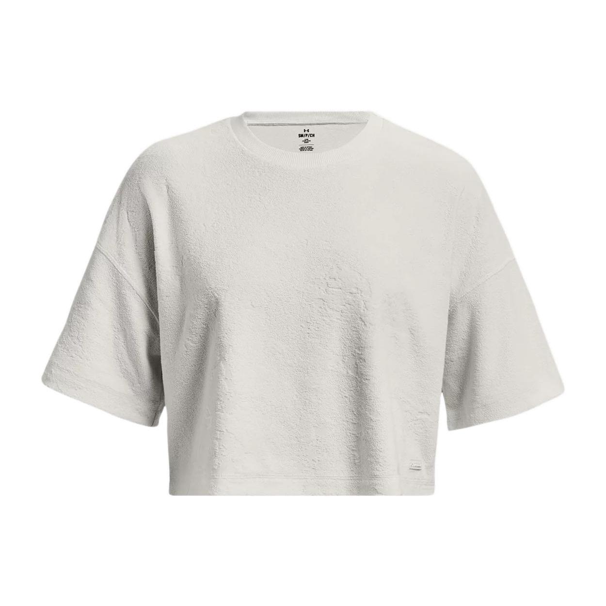 (WMNS) Under Armour Journey Terry Cropped T-shirt Grey Women s 1376914-006 M
