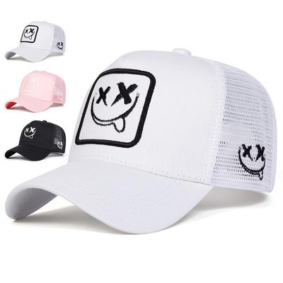 Unisex XX Smiling Face Embroidery Baseball Net Caps Outdoor Adjustable Spring and Summer Casual Sunscreen Hat