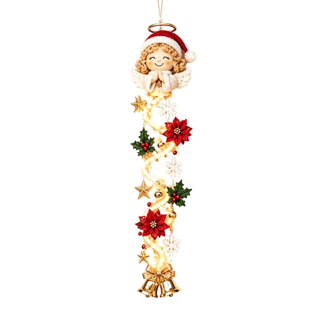 Light-Up Christmas Door Hanging Decoration Ornament for Front Door and Entryway
