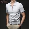Herren Eisseide Halb-Reißverschluss Polo-T-Shirt