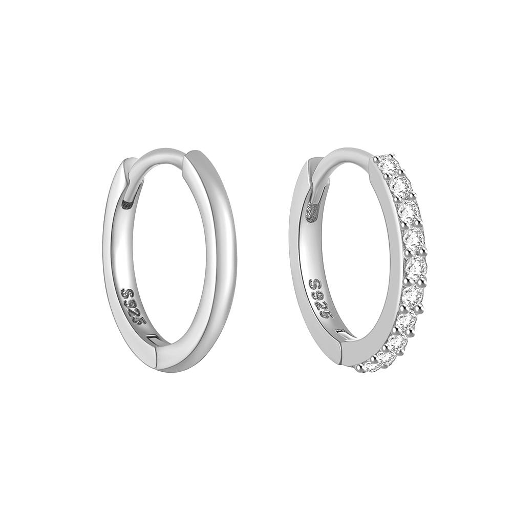 

CANNER 925 Silver Glossy Hoop Earrings Gold Color Tiny Cartilage Piercing Small Huggie Earring Fine Jewelry Accessories