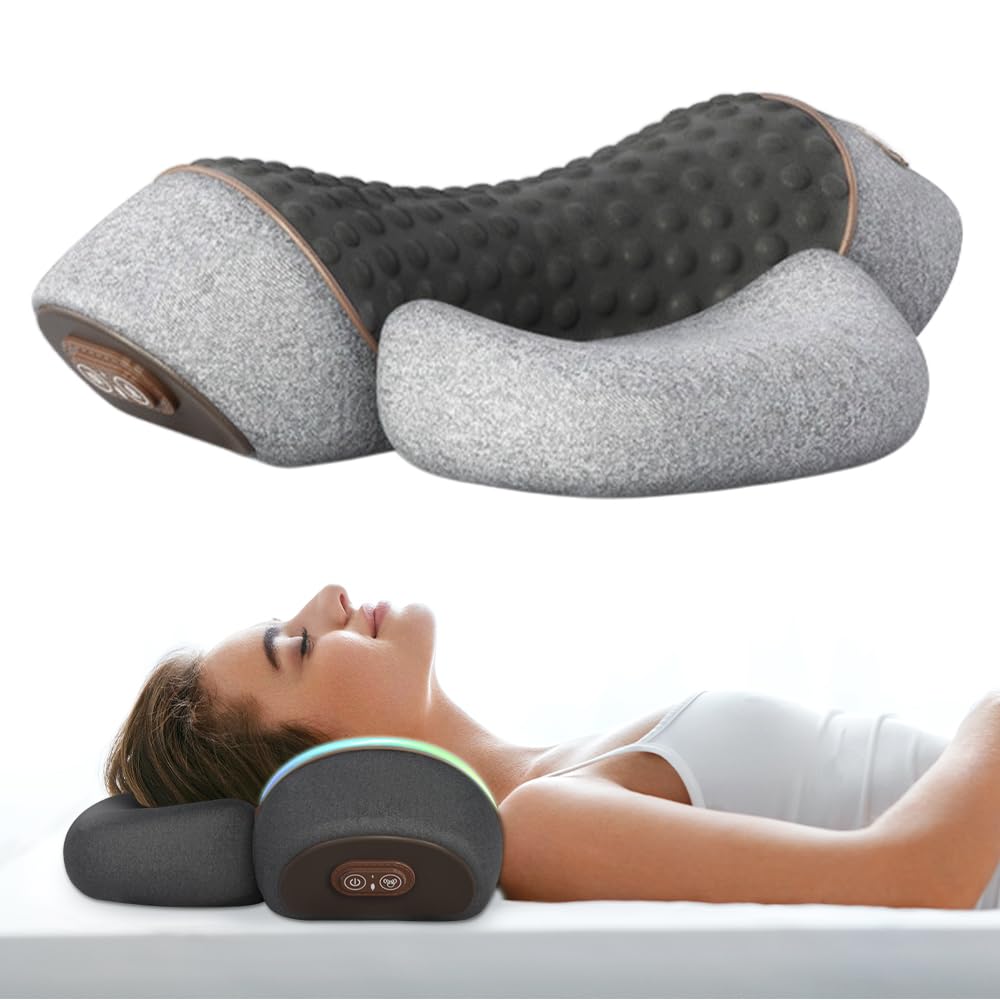 Callixethera Pillow Massage Neck Hump, Callixethera 3-in-1 Neck Massage Pillow, Heated Massage Neck Pillow, Memory Foam Pillows светло-серый