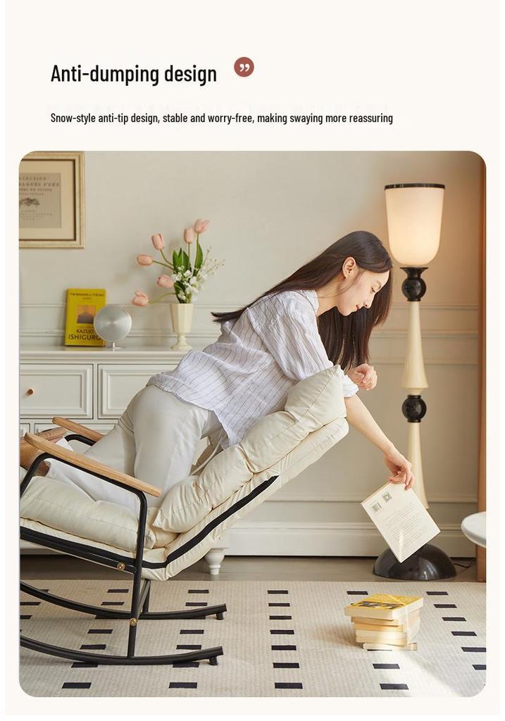 Adjustable Reclining Rocking Chair for Adults - Perfect for Balcony, Home Leisure, and Lounging.