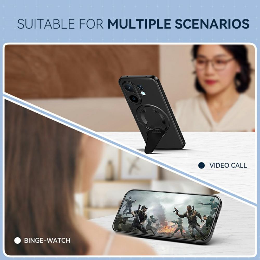 For vivo S30 Pro mini 5G Case Compatible with MagSafe Hidden Kickstand Skin-Feel Matte PC TPU Phone Back Cover