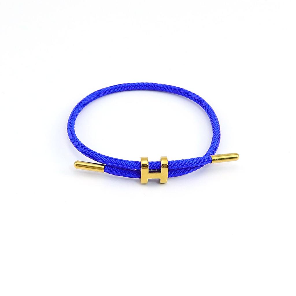 Titanová ocel 3D I-spona Vodotěsný náramek Náramek Nerezová ocel Zlatá barva Rok narození Pletené ocelové lanko Kožená šňůrka Červená šňůrka