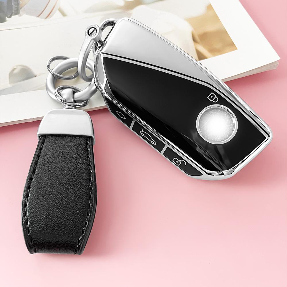 TPU Car Key Case Cover Shell Fob for BMW G07 X7 LCI U11 X1 G70 7 Series G09 XM F98 X4M LCI G18 X5 G81 M3 I20 IX Silver Key Case