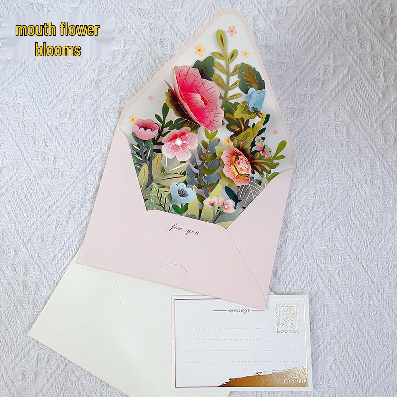 Fleurs Surprise Carte de Vœux 3D Pop-up Thanksgiving - Bénédictions Créatives DIY dans une Enveloppe