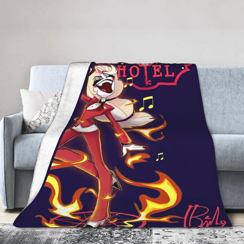 Hazbins Hotels Anime  Blanket Velvet All Season  Multi-function Ultra-Soft Throw Blanket for Bed Bedroom Bedspreads