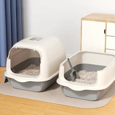 Fully Enclosed Sandbox Large Capacity Cat Litter Box Pet Anti Splash Toilet Spillproof Deodorant Cat Toilet Removable Cat Bedpan