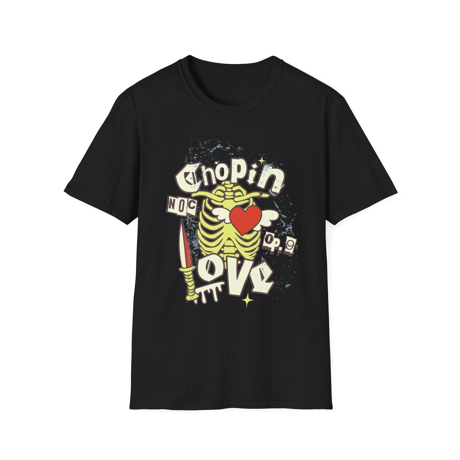 Chopin Band Tee: Classical Music, Composer Graphic T-Shirt L