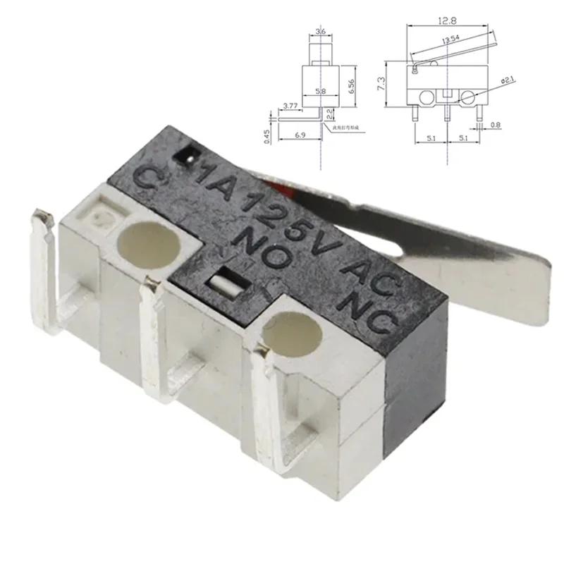 20Pcs Micro Limit Switch 3Pins Long Handle Roller Lever Arm SPDT Momentary Push Button Switch for Mouse DIY Accessories