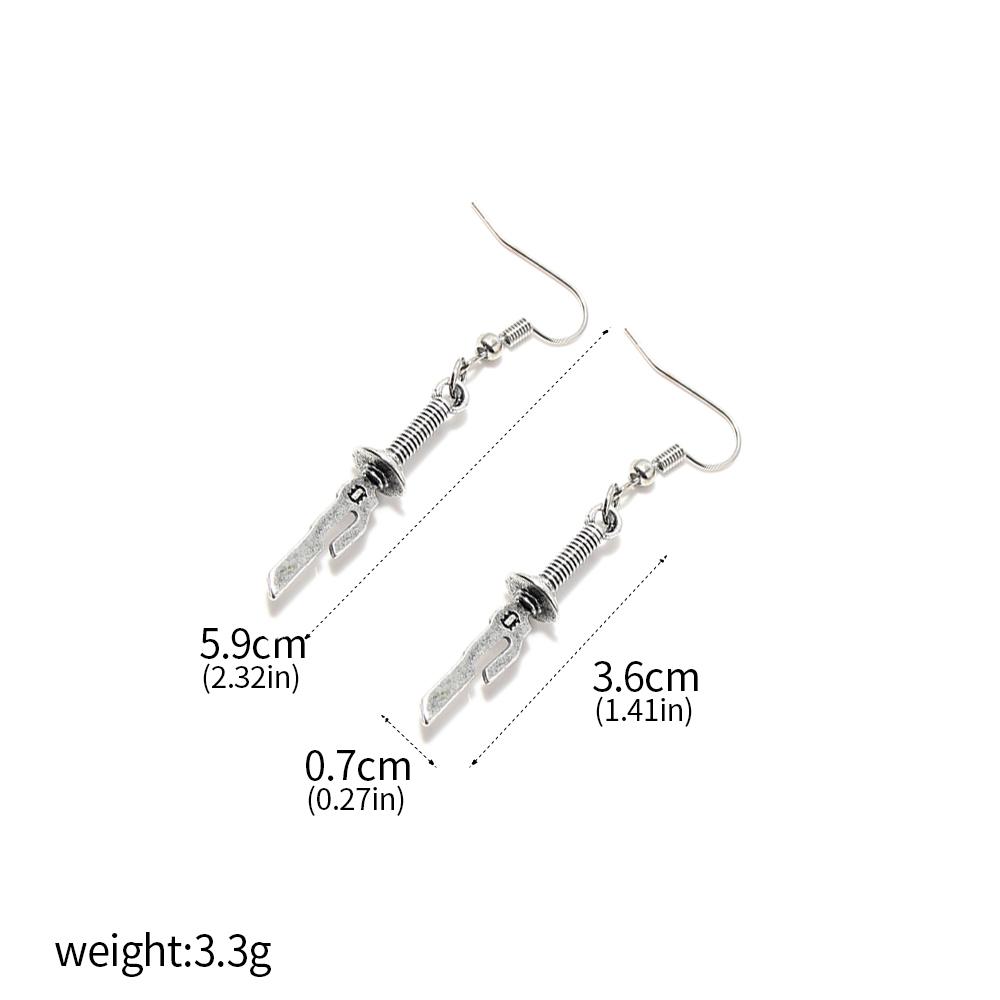 Pendientes Anime Jujutsu Kaisen Fushiguro Toji Modelo de Arma Colgante Clips para Orejas para Mujeres Hombres Joyería