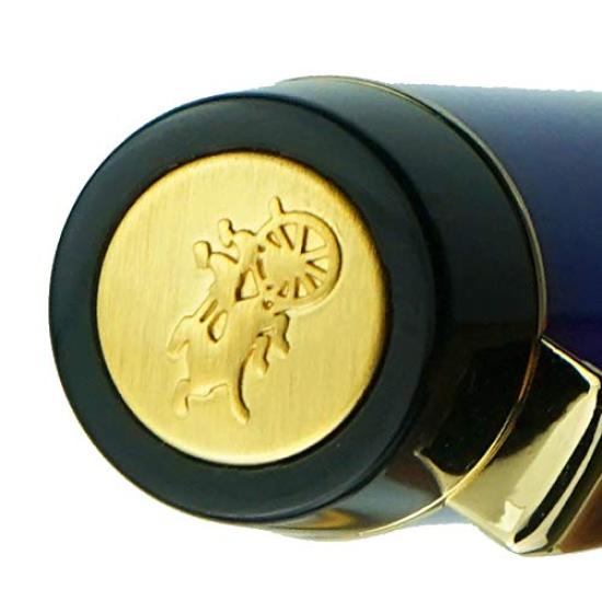 Caneta Tinteiro Jinhao 100 Mármore Verde com Pena Curva, Conversor e Estojo de Metal