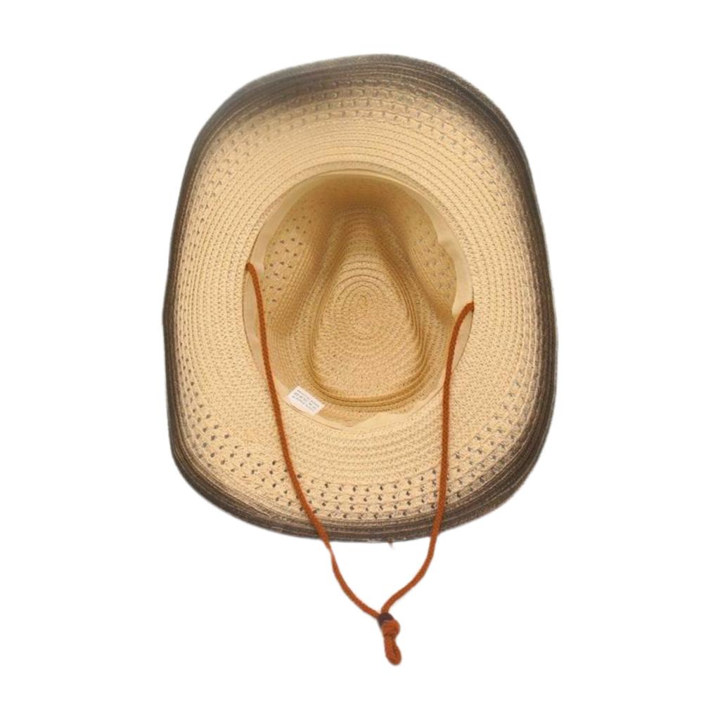 Western Cowboy Strohhut Frühling Und Sommer Winddicht Sonnenschutz Strohhut Schlichter Herren- Und Damen-Ethno-Hut