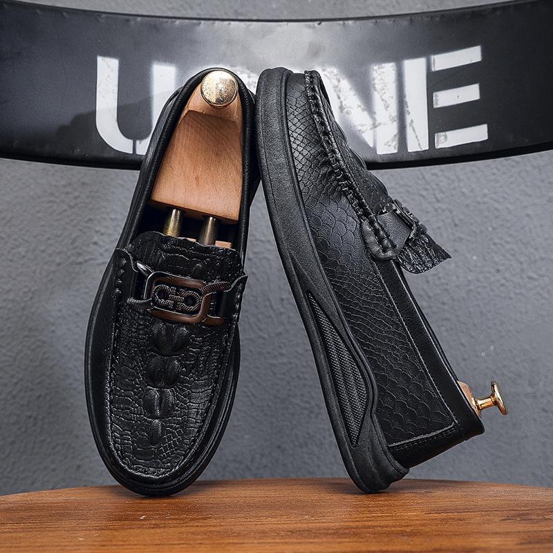 

Весенняя дышащая повседневная кожаная обувь мужская британская универсальная обувь Doudou на мягкой подошве, повседневные низкие кеды, мужской обувной тренд 44