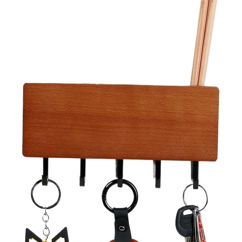 Wooden Key Hanger Wall Mounted Key Holder Organizer Vintage Wall Hook Hanger Wood Shelf Wall Organizer Rectangle Key Rack Hooks