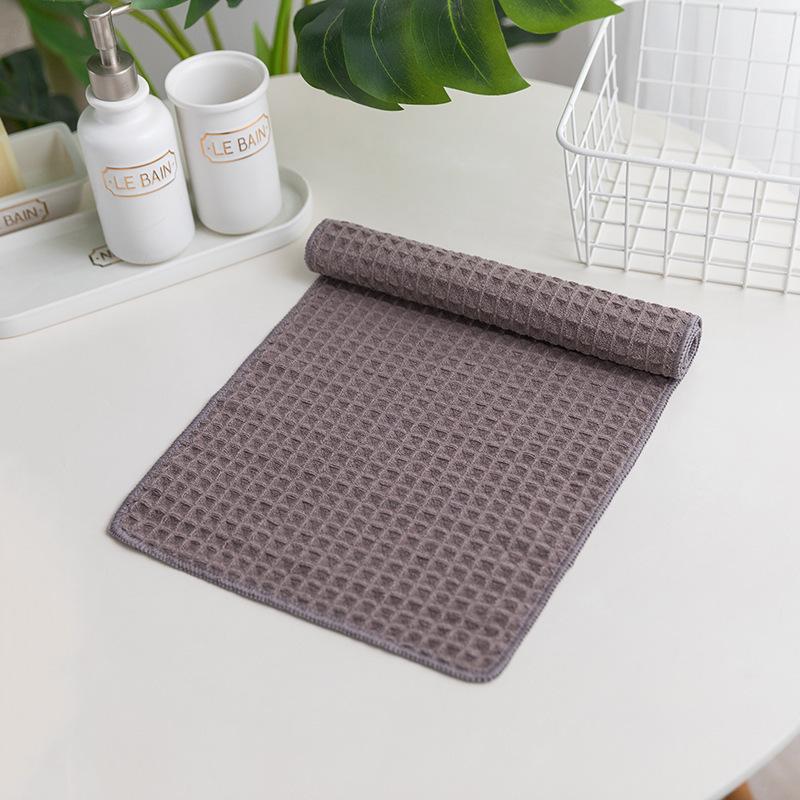 Waffle plaid cleaning rag honeycomb absorbent hand towel microfiber lazy home absorbent cleaning towel