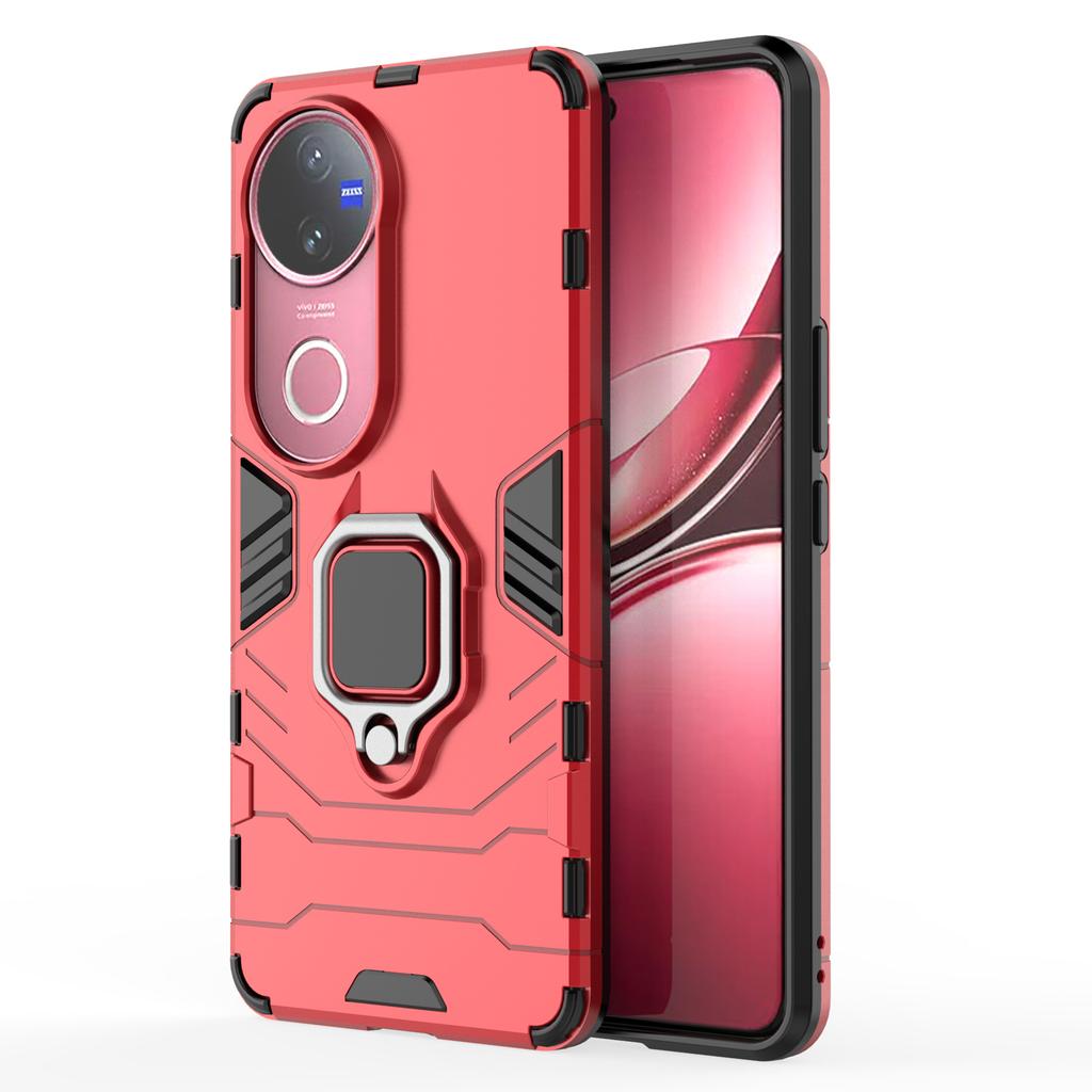 Für vivo V50 5G Hülle PC+TPU Schutzhülle mit Ring-Ständer