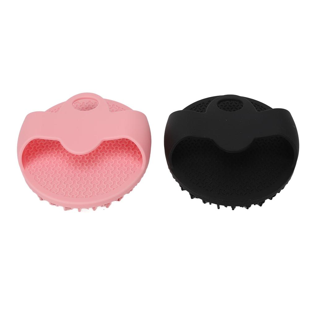 Silicone Body Scrubber Round Bath Brush Multifunctional Silicone Shower Brush Black Pink